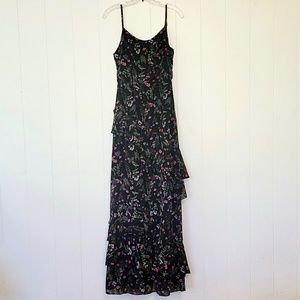 Nightwalker- The Delphine Floral Maxi Dress- Size S-Black-Floral
